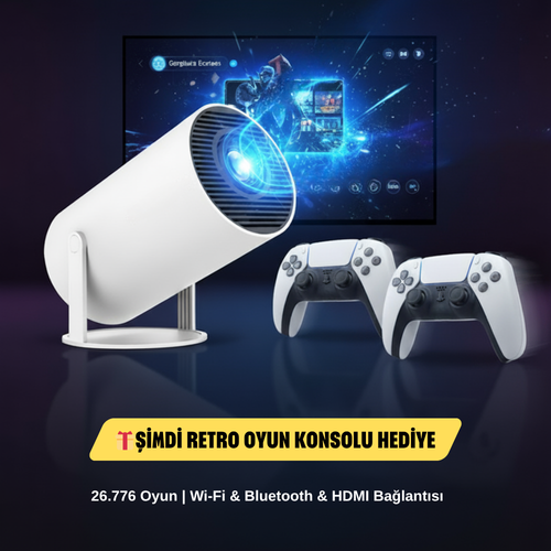 Portaflixx Projektör + Hediye Retro Oyun Konsolu