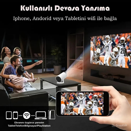 Portaflixx Projektör + Hediye Retro Oyun Konsolu